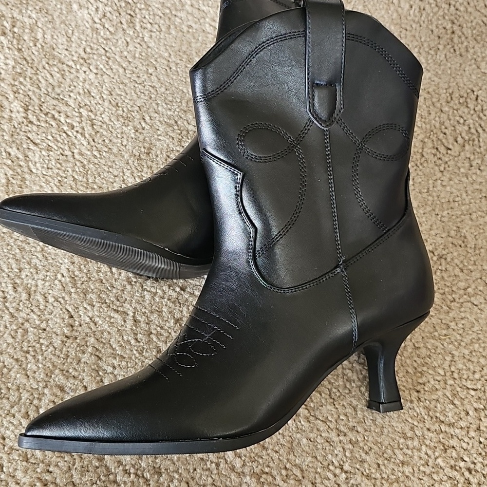 Universal Thread Jenson Black Western Boots Size 7 - Picture 2 of 6